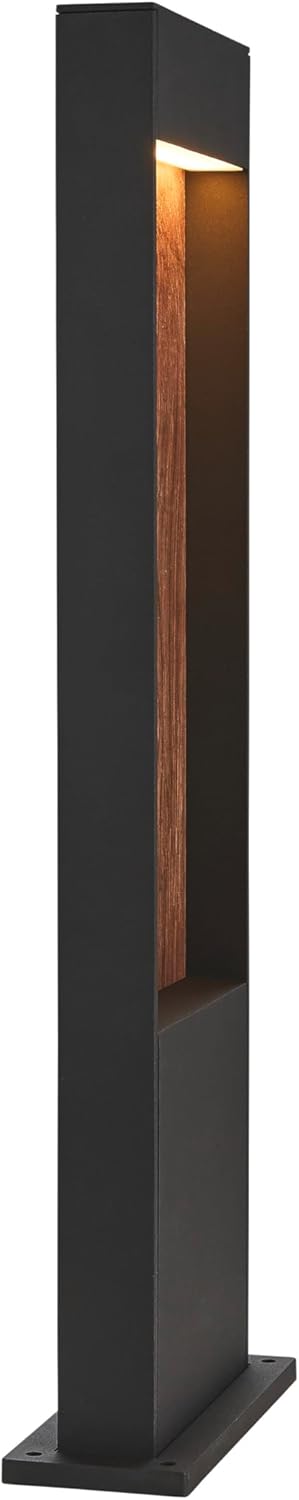Detalle de SLV Lampe à poser FLATT POLE 65 – Éclairage extérieur LED IP65, 9,7 W, 400 lm, marron
