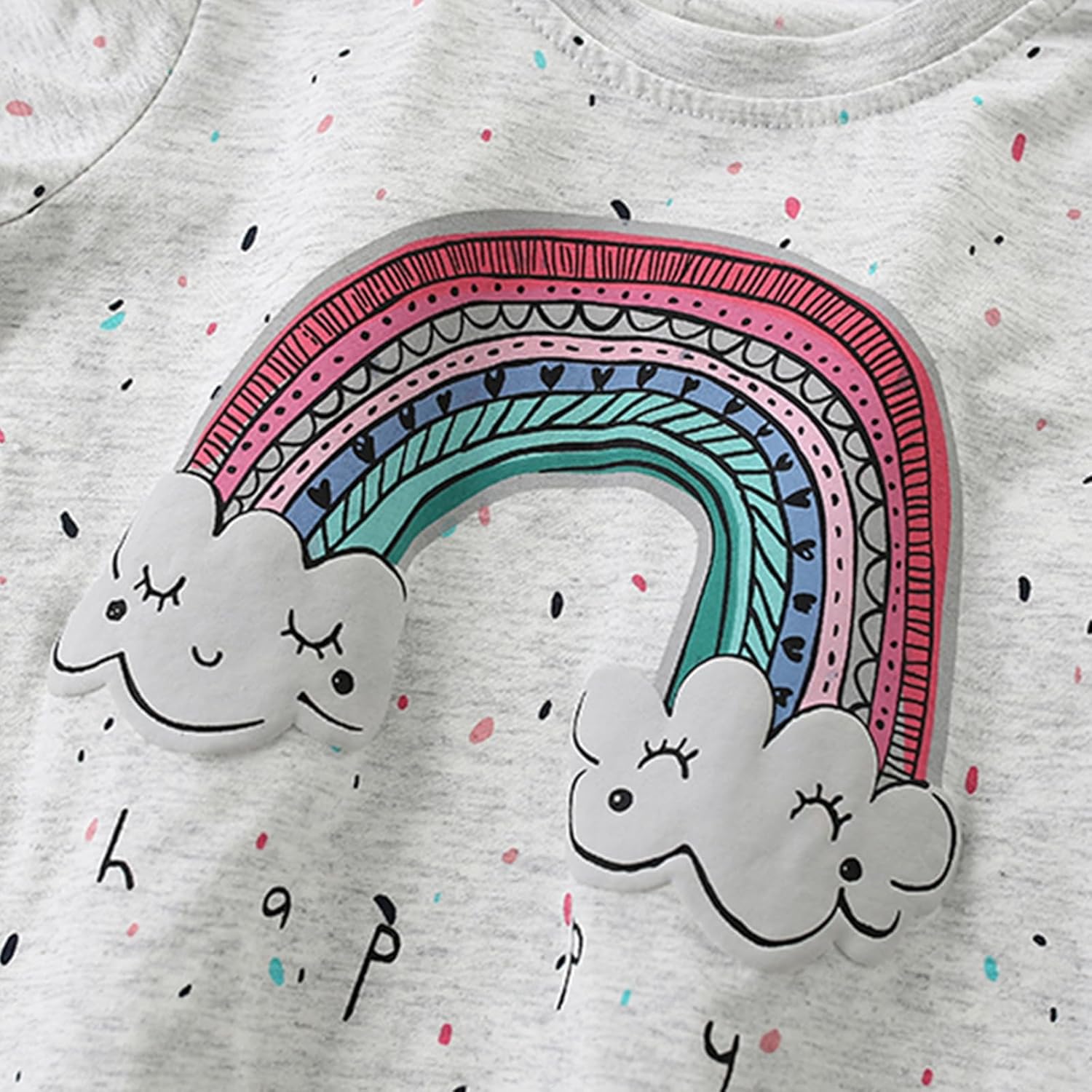 Detalle de Mädchen Langarmshirt Baumwolle Einhorn – weicher Pullover für 2–7 Jahre, Gr. 92–122