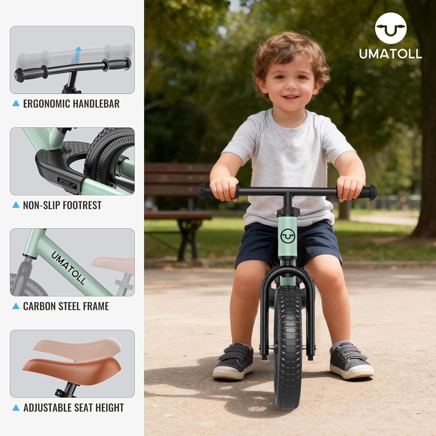 Thumbnail 6 de Umatoll Toddler Balance Bike: Adjustable 2-5 Year Old Toy Bicycle for Safe, Early Riding