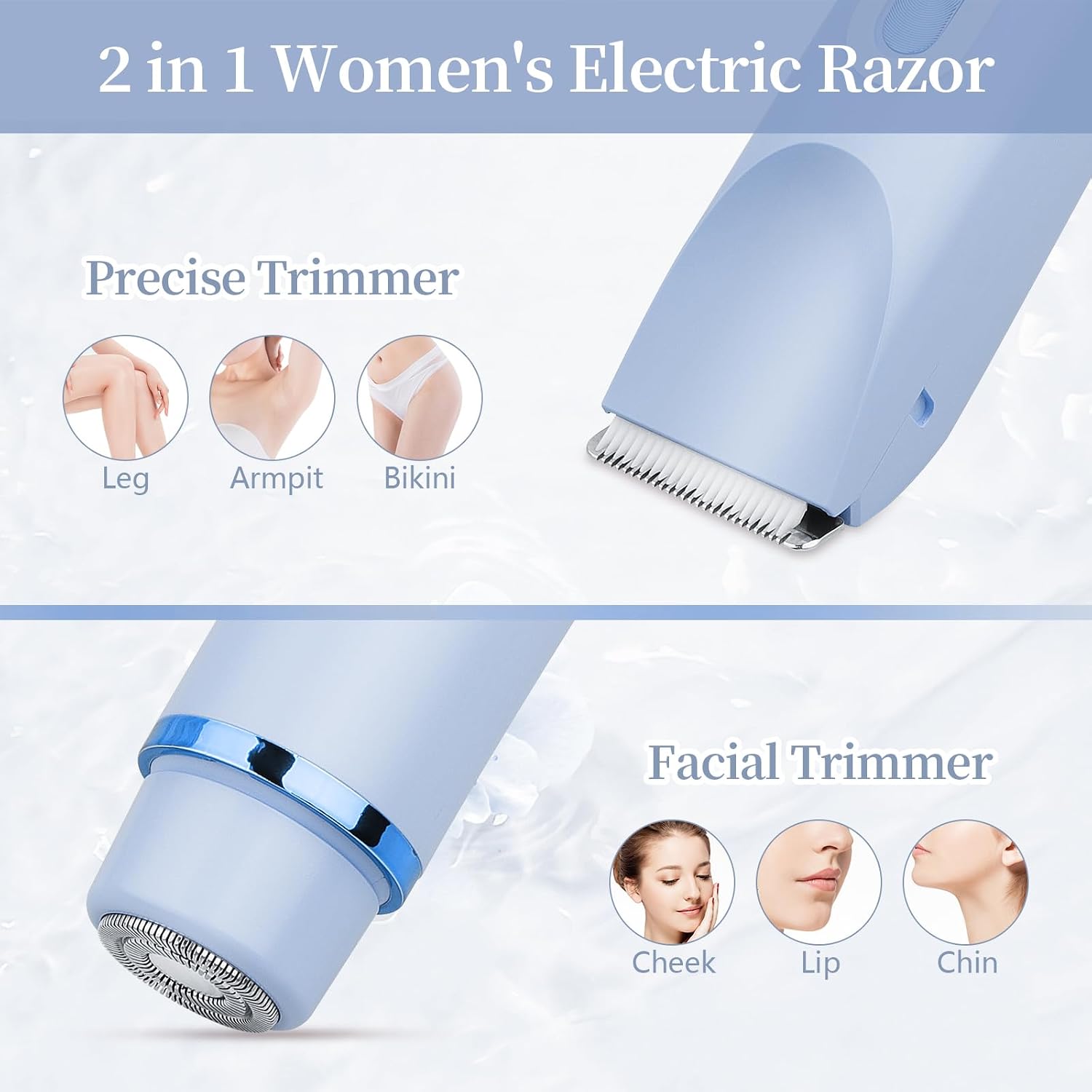 Detalle de Lady Shaver 2-in-1 USB Rechargeable women’s razor 🪒