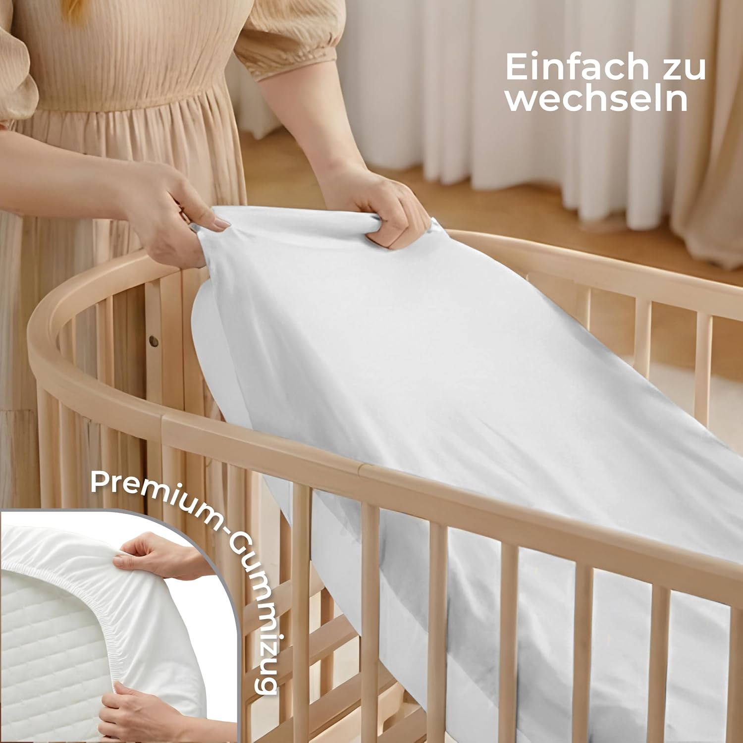 Thumbnail 5 de Dreamzie 2er Set Spannbettlaken 40x80 cm für Kinderwagen