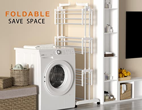 Detalle de HOMIDEC Etendoir Linge Interieur Exterieur, 4 Niveaux – Blanc