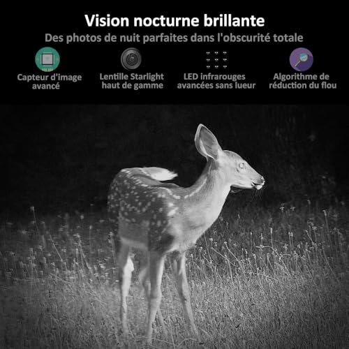 Detalle de GardePro A3S Camera de Chasse : 64 MP et 1296P H.264 pour l’observation nocturne