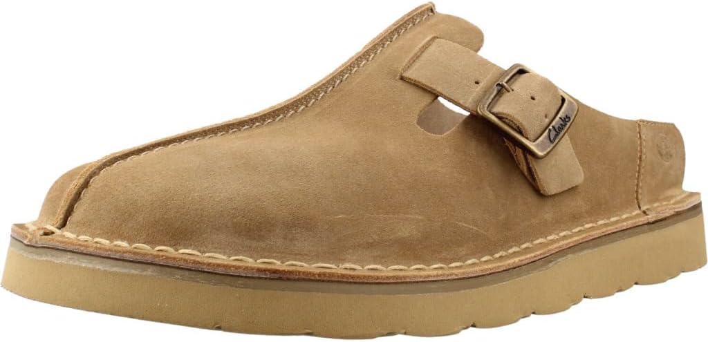 Detalle de Clarks Solsbury Mule Sandal Homme en suède sombre