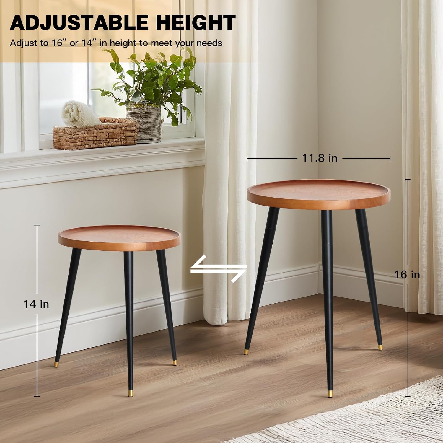 Detalle de KINNARY Plant Stand, walnut wood