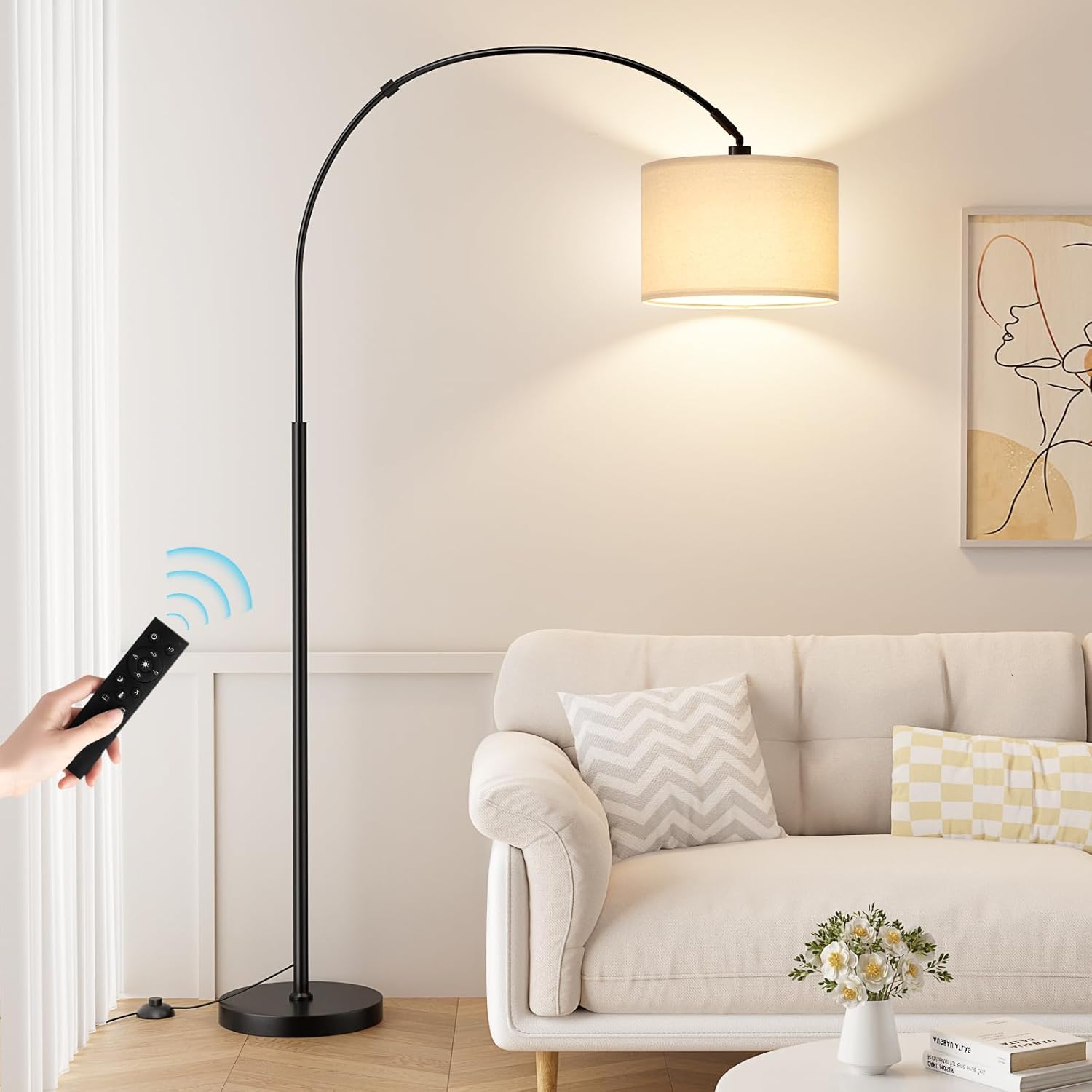 Thumbnail 6 de PreeOtti Arc Floor Lamp: Remote-Controlled, Dimmable 3-Colour Temperatures at 180cm Arc