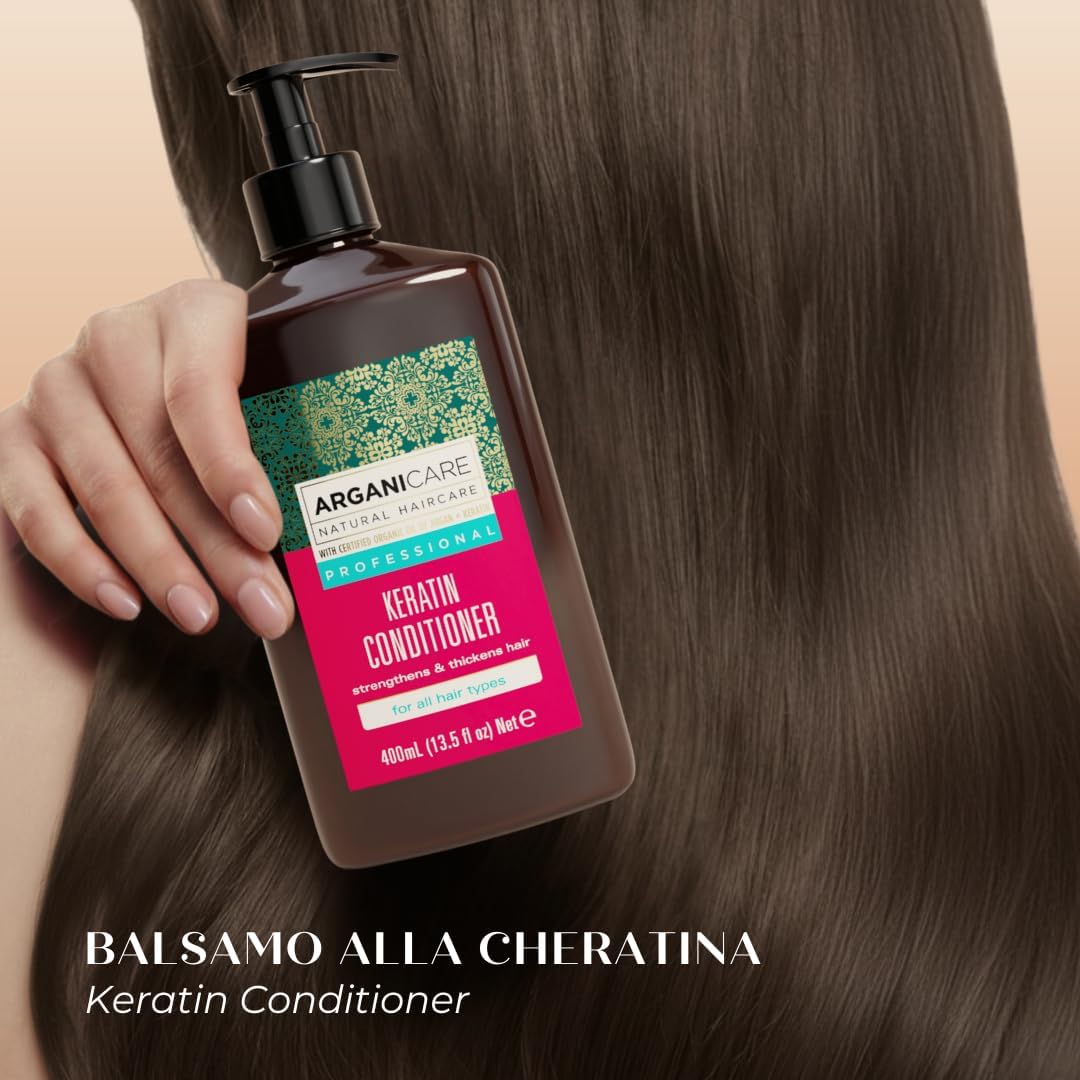 Thumbnail 4 de ARGANICARE Balsamo riparatore e nutriente alla cheratina organica – ultra nutriente (400 ml)