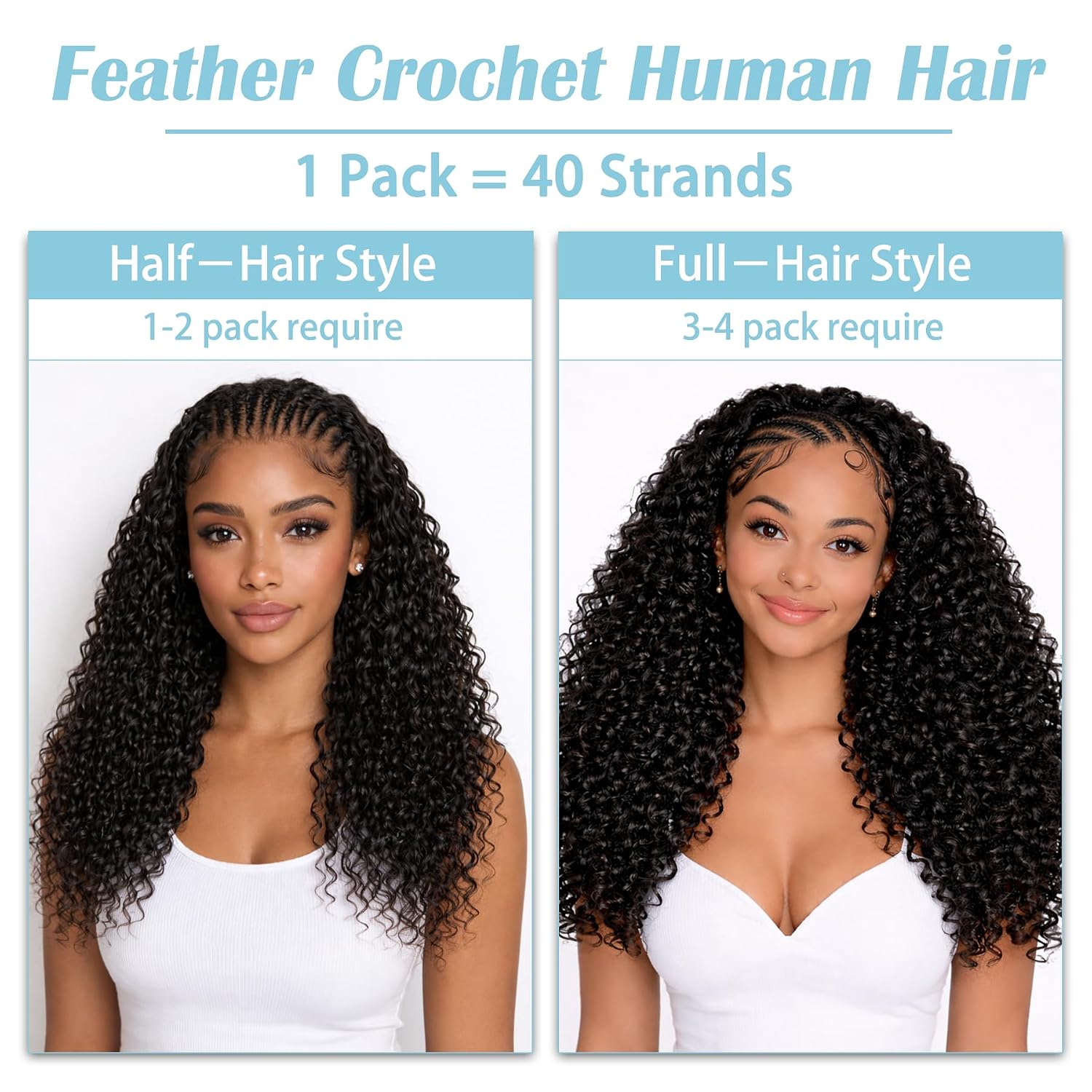 Thumbnail 6 de Burmese Curly Feather Crochet Hair: Knotless, Pre-Separated 18 Inch Bundle for Easy, Lightweight Install