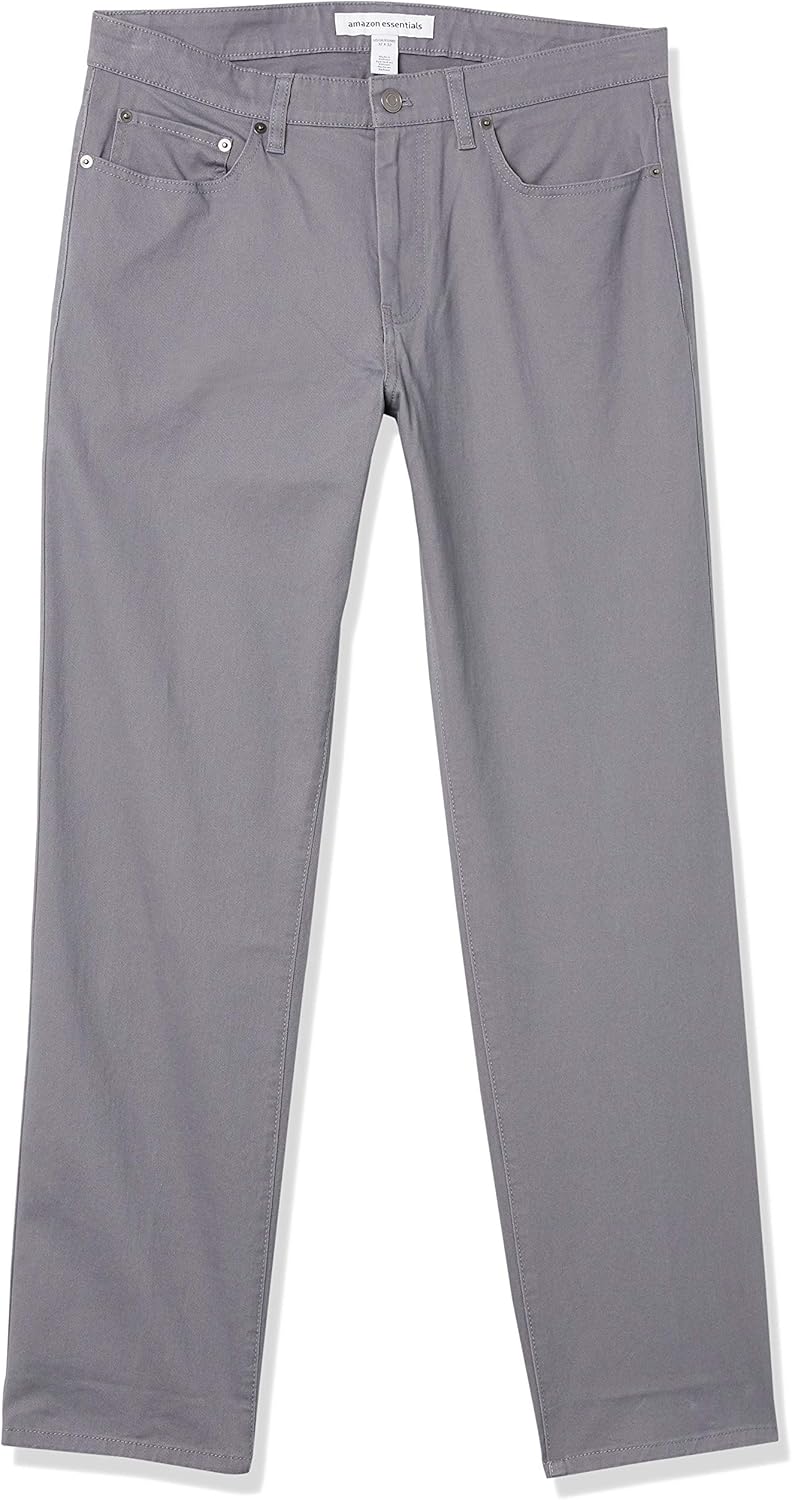 Thumbnail 3 de Amazon Essentials men’s Relaxed-Fit 5-pocket stretch twill trousers, dark grey (36W / 29L)