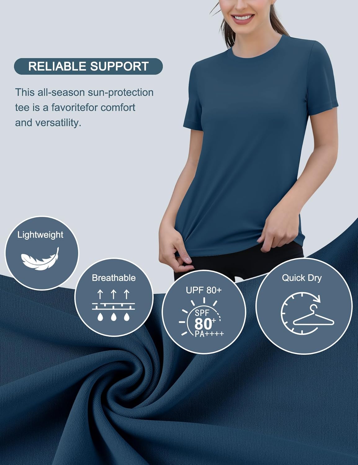 Thumbnail 3 de Rapbin Sportshirt Damen Kurzarm – UPF 50+, leicht, atmungsaktiv