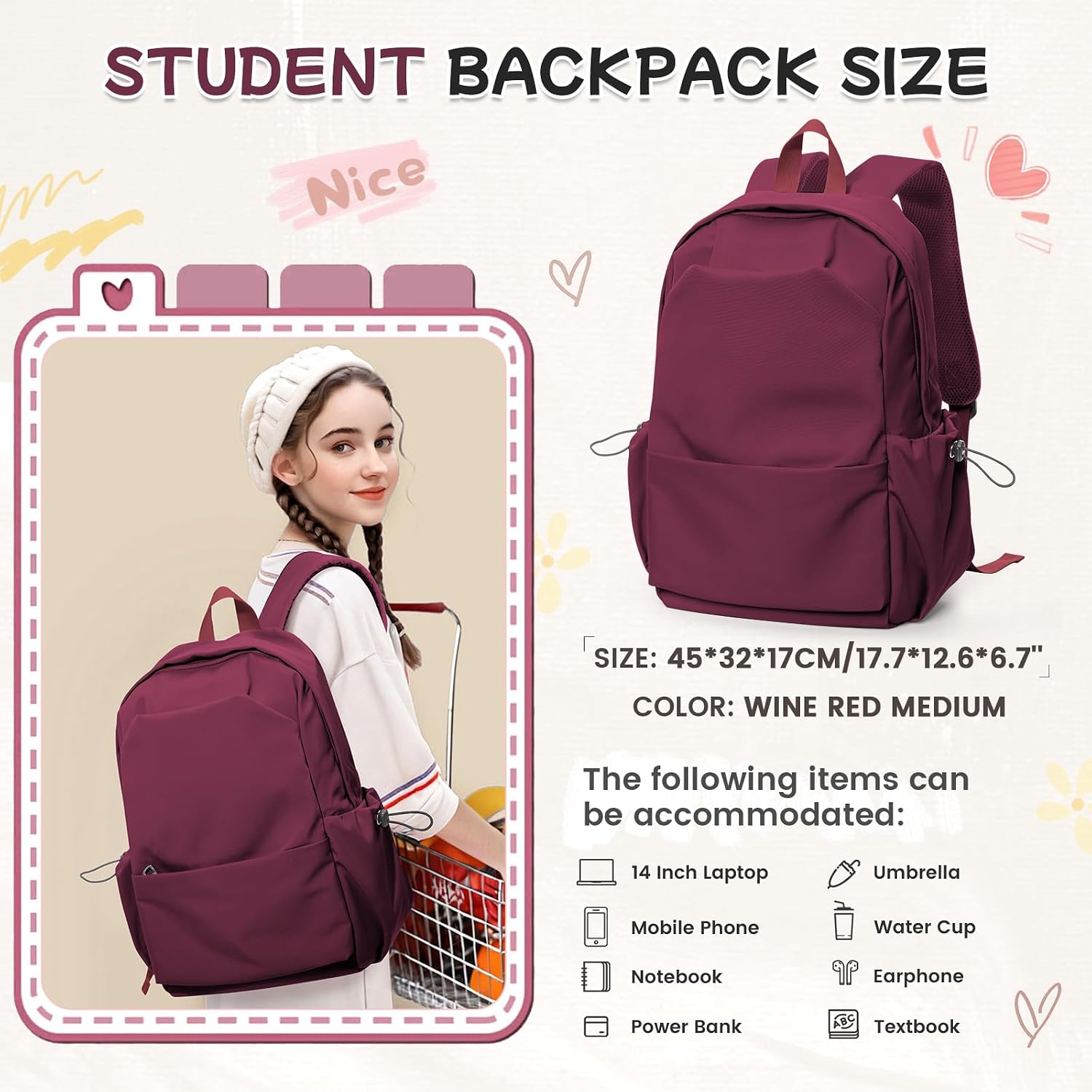 Detalle 2 de HYC00 School Backpack 14-inch laptop backpack