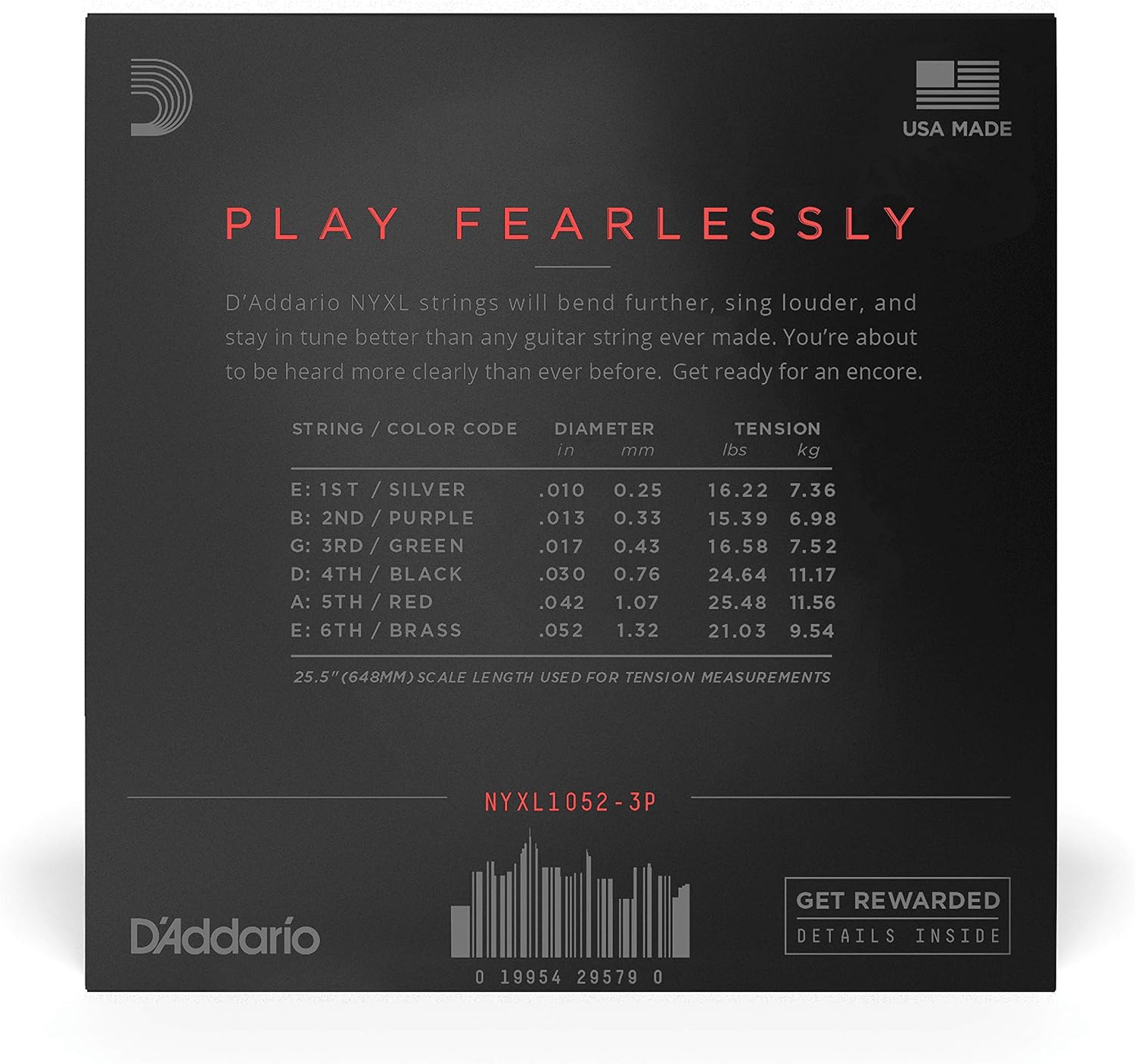 Detalle 2 de D'Addario NYXL1052 10–52 Electric Guitar Strings 🎸