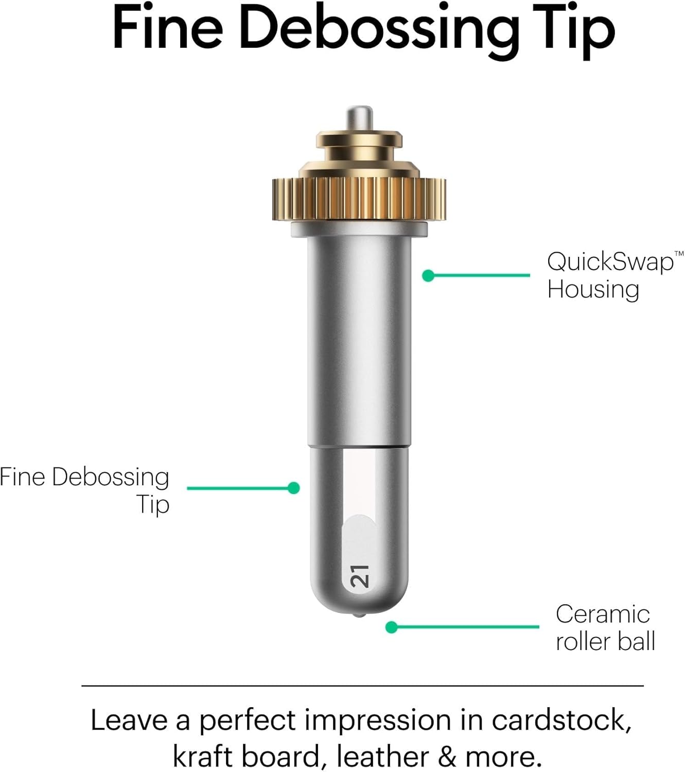 Thumbnail 4 de Cricut Fine Debossing Tip mit QuickSwap Housing – 2,0 mm für Cricut Maker (Multicolor)