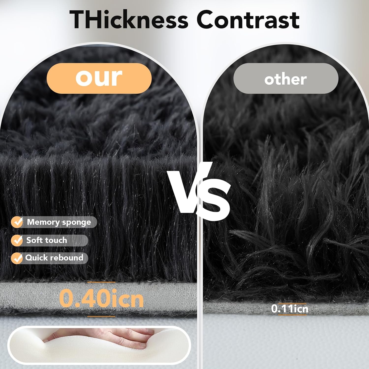Thumbnail 4 de Black Shag Rug 10x14 Large Shag Area Rug