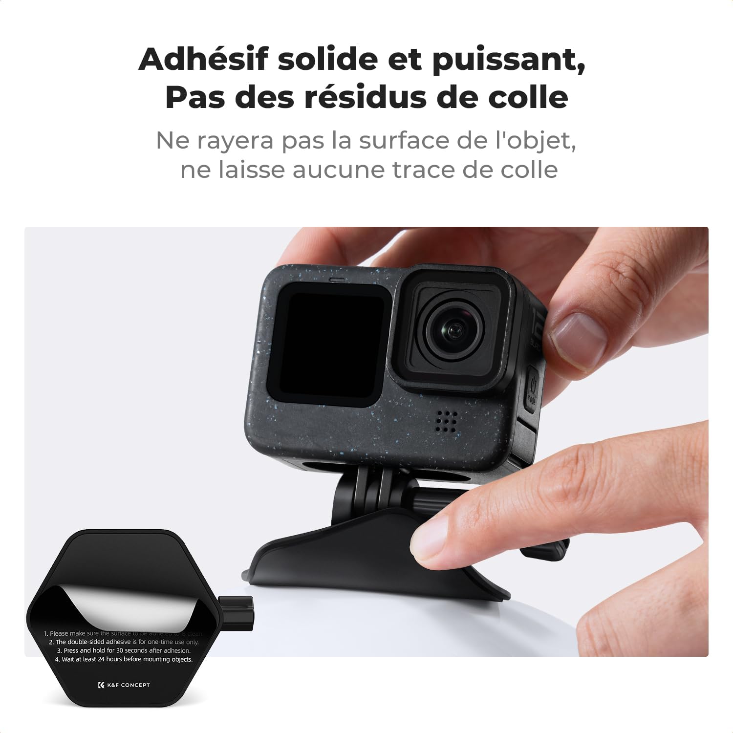 Thumbnail 2 de K&F CONCEPT Fixation Adhésif 3M sur Casque pour Caméras d'action – Compatible DJI Osmo 360