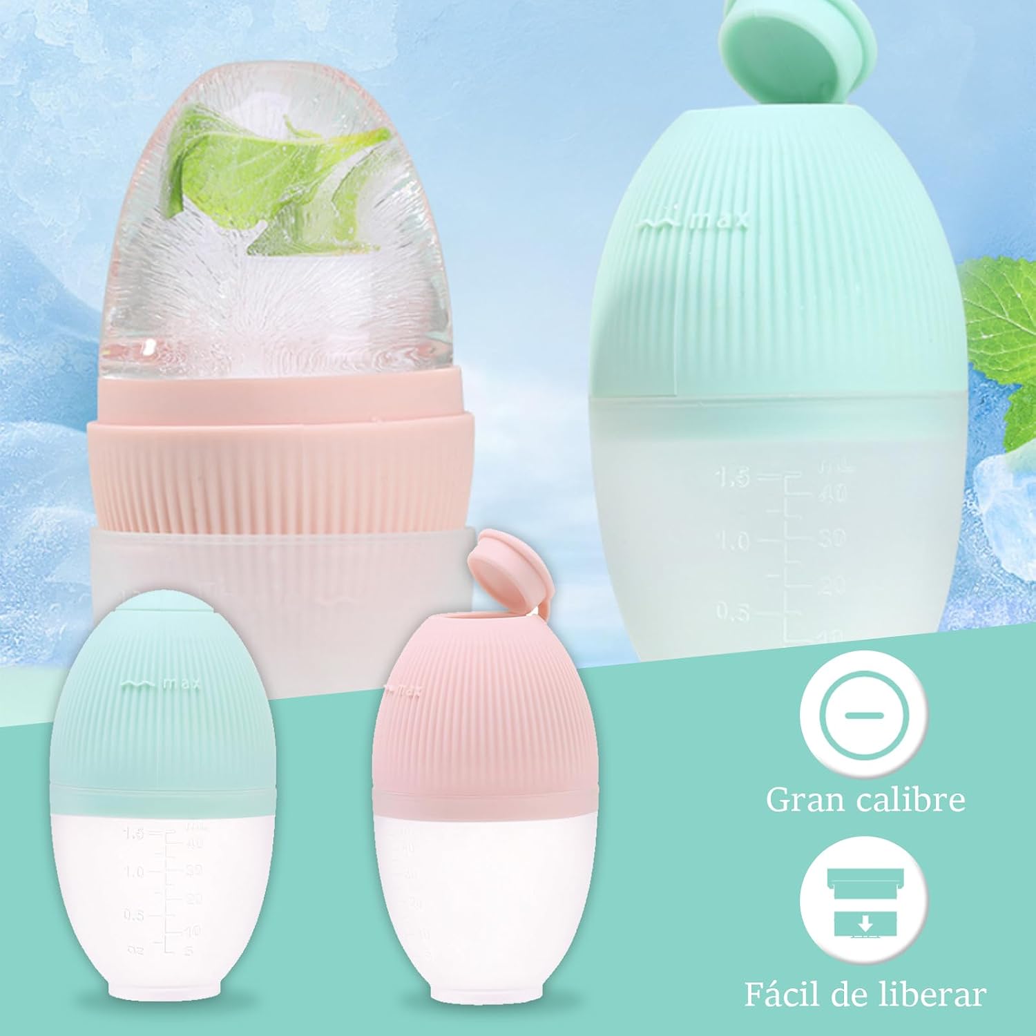 Detalle de BORISCA Ice Roller Facial 2 piezas