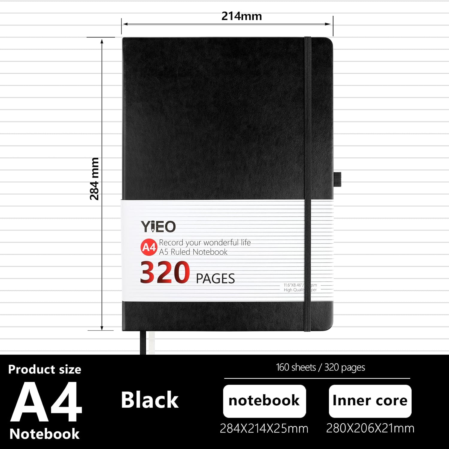 Thumbnail 1 de A4 thick lined notebook 320 pages