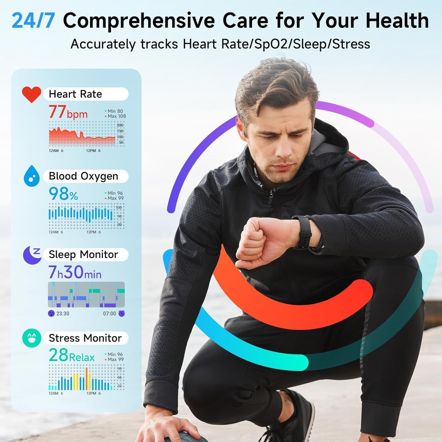 Detalle 2 de Gydom Smart Watch for Men and Women with 1.8" HD Display and Alexa Built-in