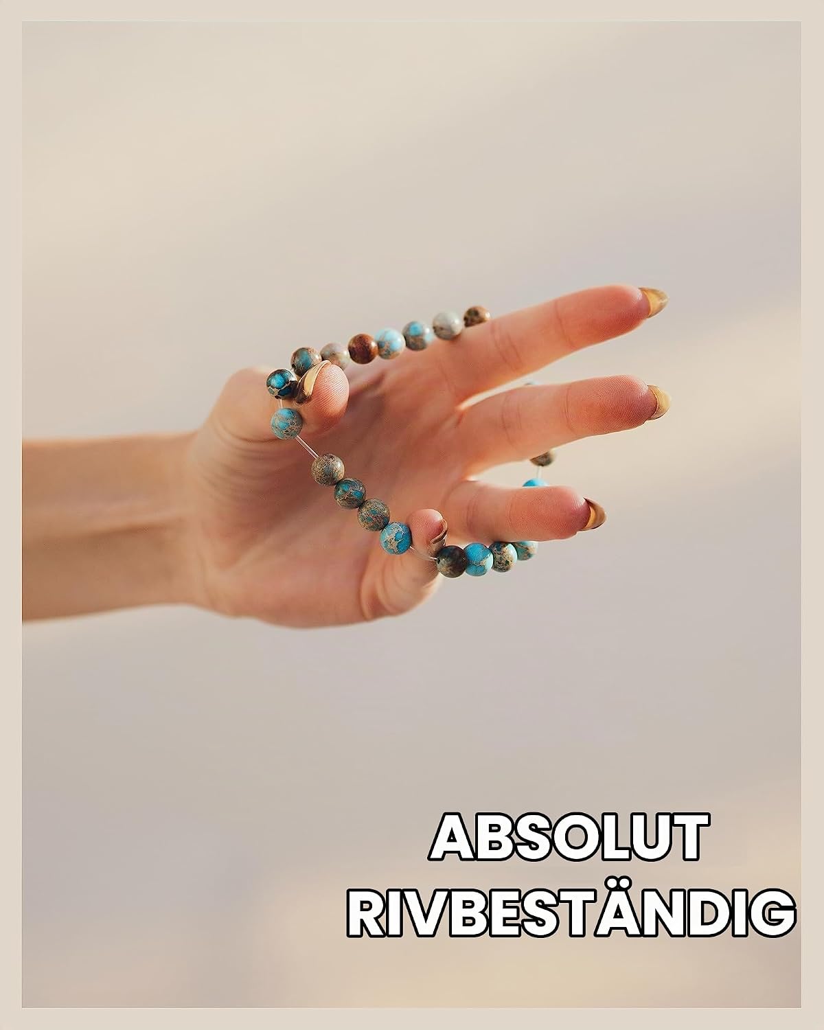 Detalle 2 de GOOD.designs chakraarmband i natursten med jaspispärlor på 8 mm