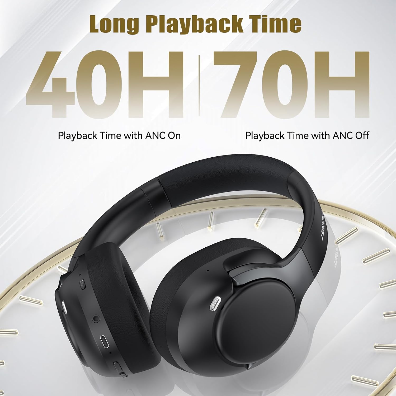 Thumbnail 3 de TECKNET Active Noise Cancelling Headphones with Bluetooth 6.0, 70H Playtime, 6 EQ Modes, and 3.5mm Cable