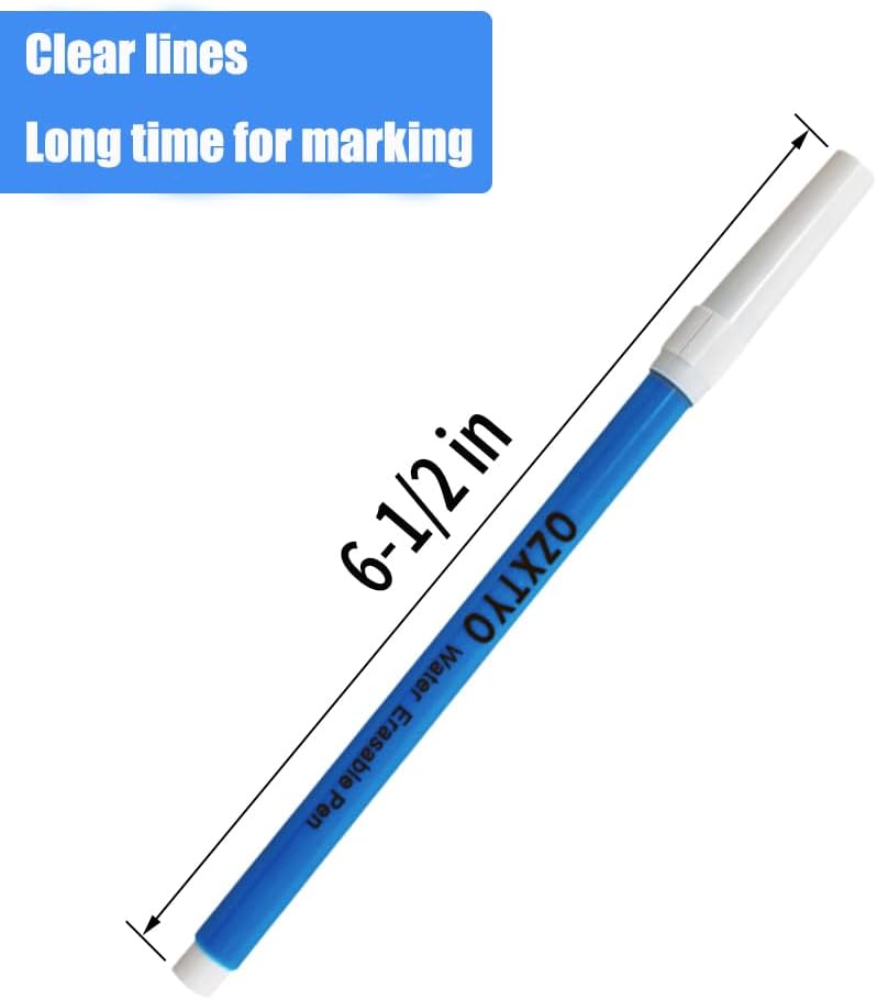 Detalle de OZXTYO Washable Fabric Marking Pens, 5-Pack Blue Fine-Point Set