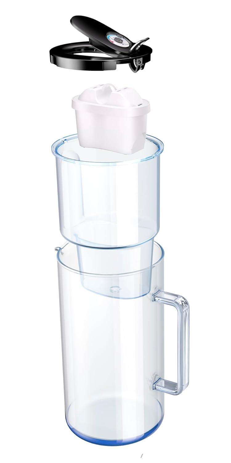 Detalle 2 de AQUAPHOR 522664 – czarny szklany dzbanek filtrujący 2,5 l z wkładem MAXFOR+
