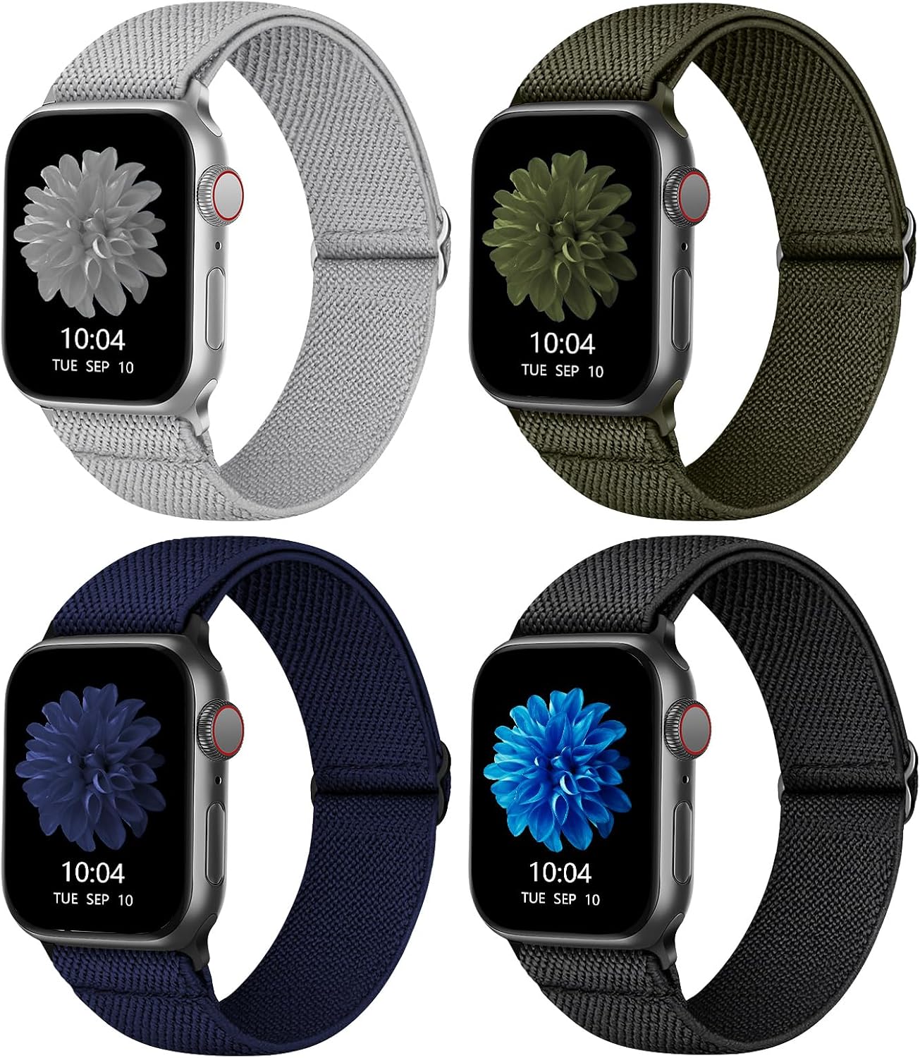 Detalle de Apple Watch braided nylon strap 4 pack