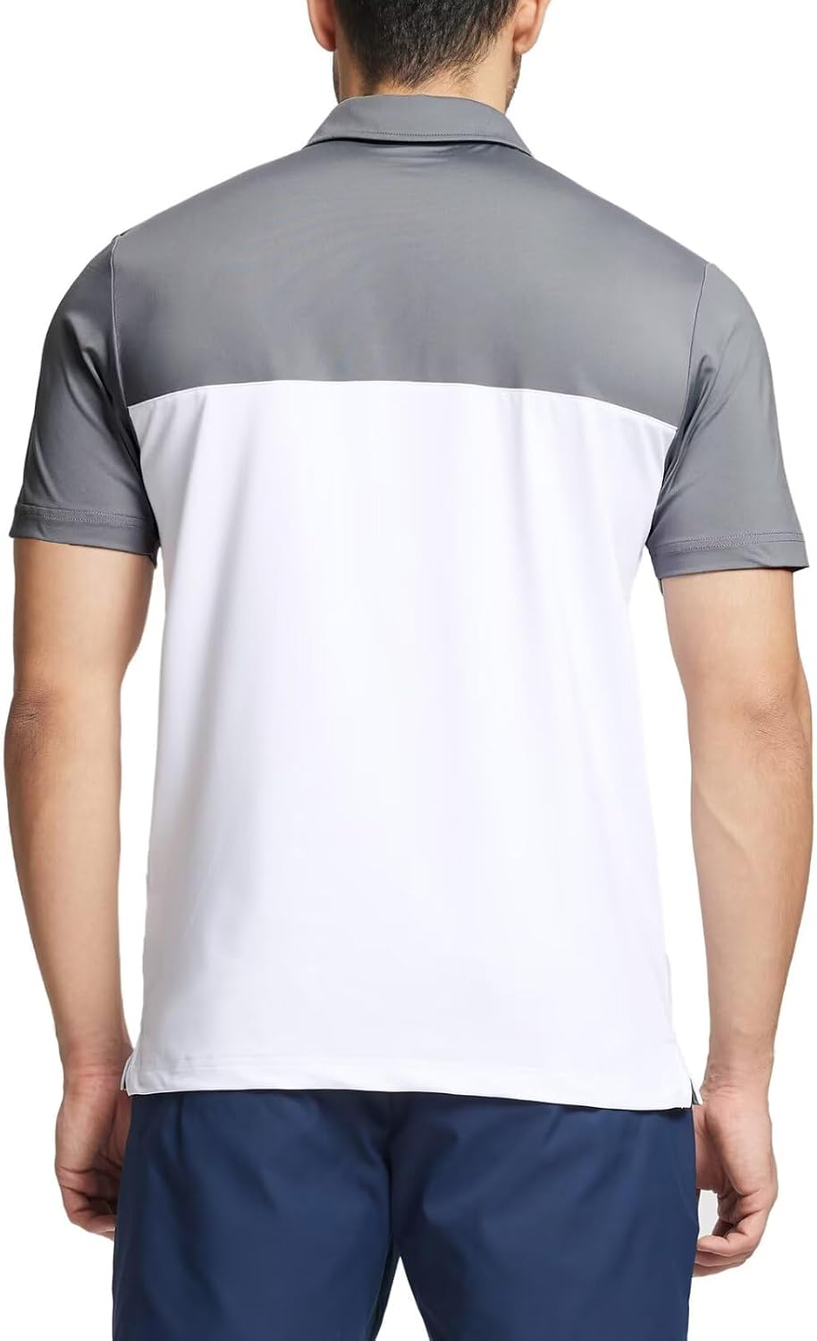 Detalle de M MAELREG Golf Shirts for Men Dry Fit Performance Chest Print Color Block Polo