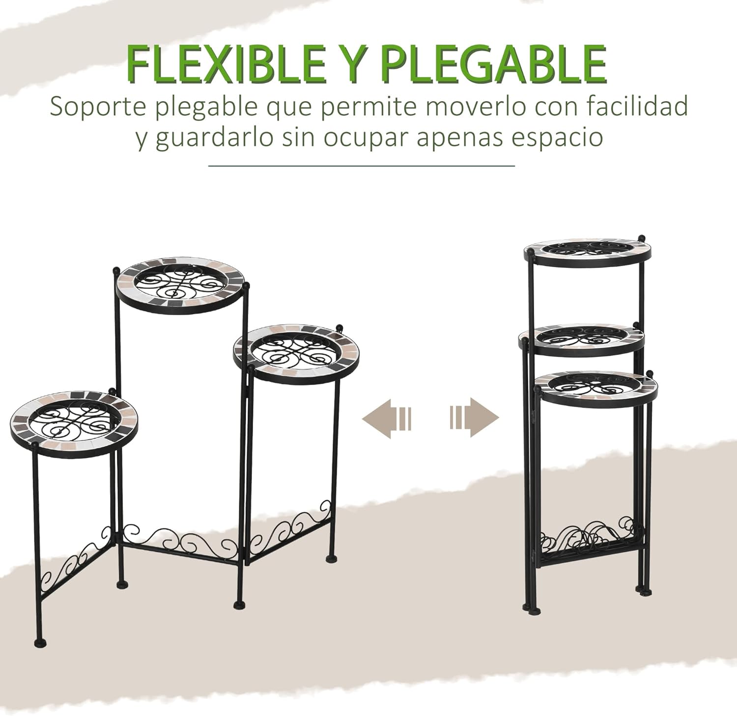 Thumbnail 3 de Outsunny Soporte para Plantas plegable 60x22x65 cm