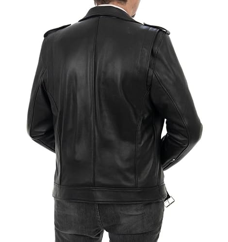 Detalle de Borghese CHIODO VN giacca biker in pelle