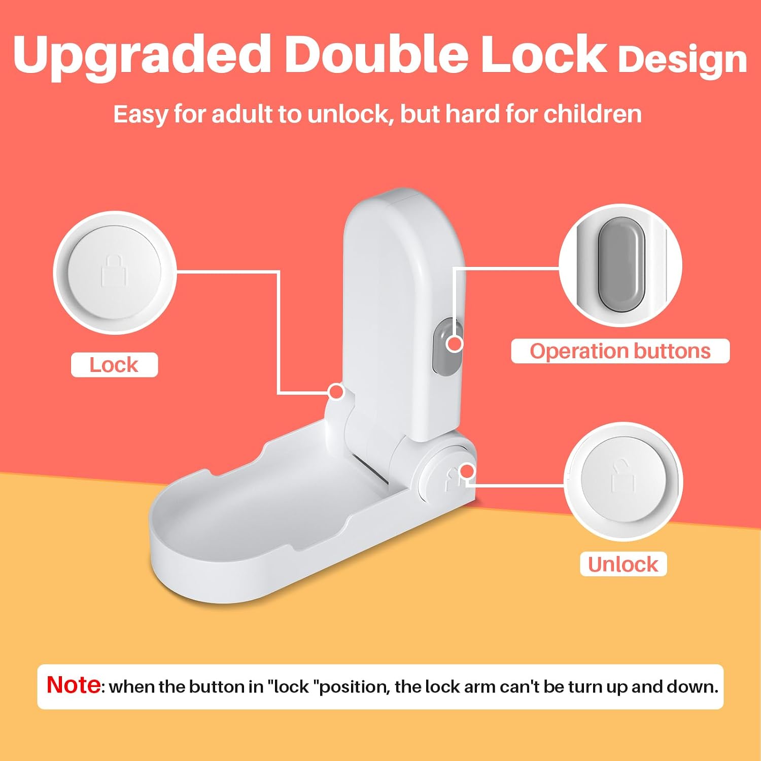 Thumbnail 2 de REDTRON Door Lever Lock (2 Pack) – Baby Safety Locks with 3M Adhesive