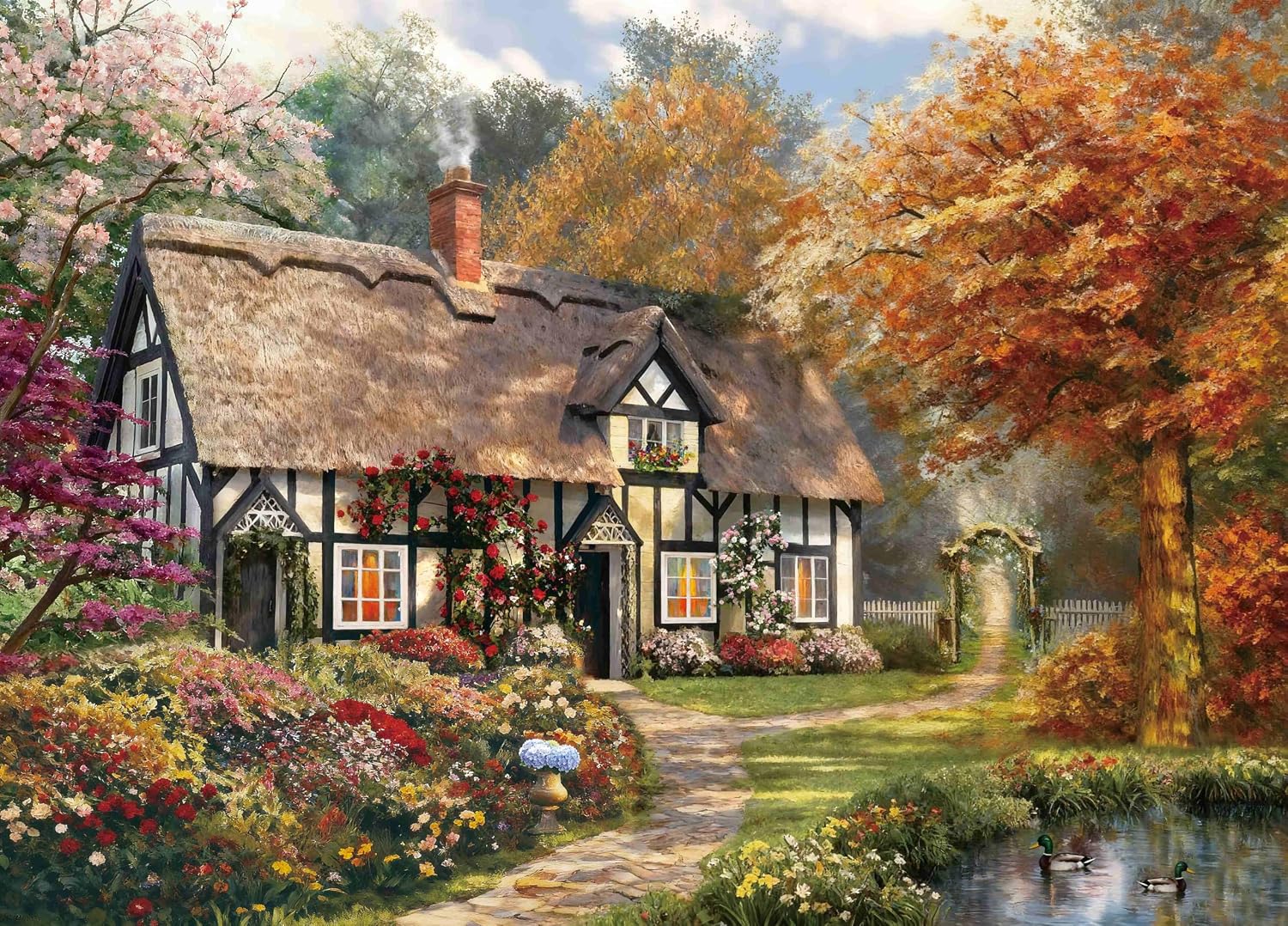 Detalle de Saralluna Cottage Jigsaw Puzzle 1,000 Pieces