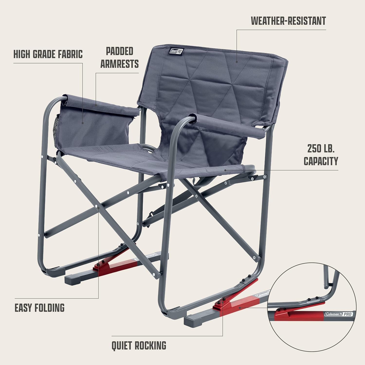 Detalle 1 de Coleman Rocking Chair, 250-Pound Capacity