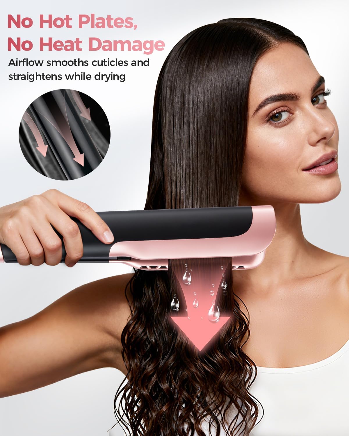 Thumbnail 2 de Air Haarglätter Föhn 2 in 1 – Nass-zu-Trocken Glätteisen ohne Heizplatten, 1300 W, 110.000 U/min