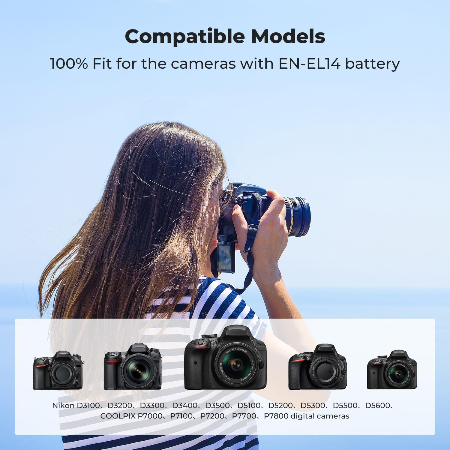 Thumbnail 1 de K&F CONCEPT EN-EL14 Akku (2er Pack) mit intelligentem Dual-USB-Ladegerät – kompatibel mit Nikon D3xxx/D5xxx und COOLPIX