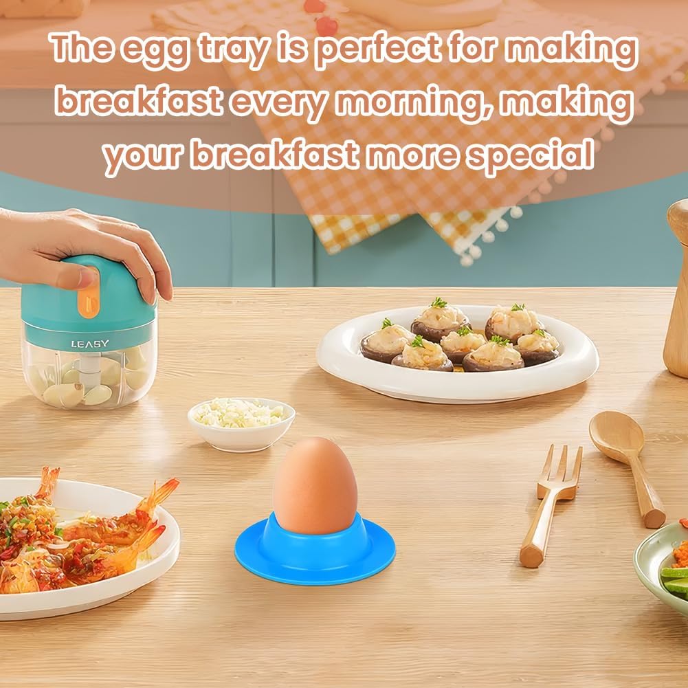Detalle 1 de Vicloon Colourful Silicone Egg Cups, Set of 6, Stackable Round Design