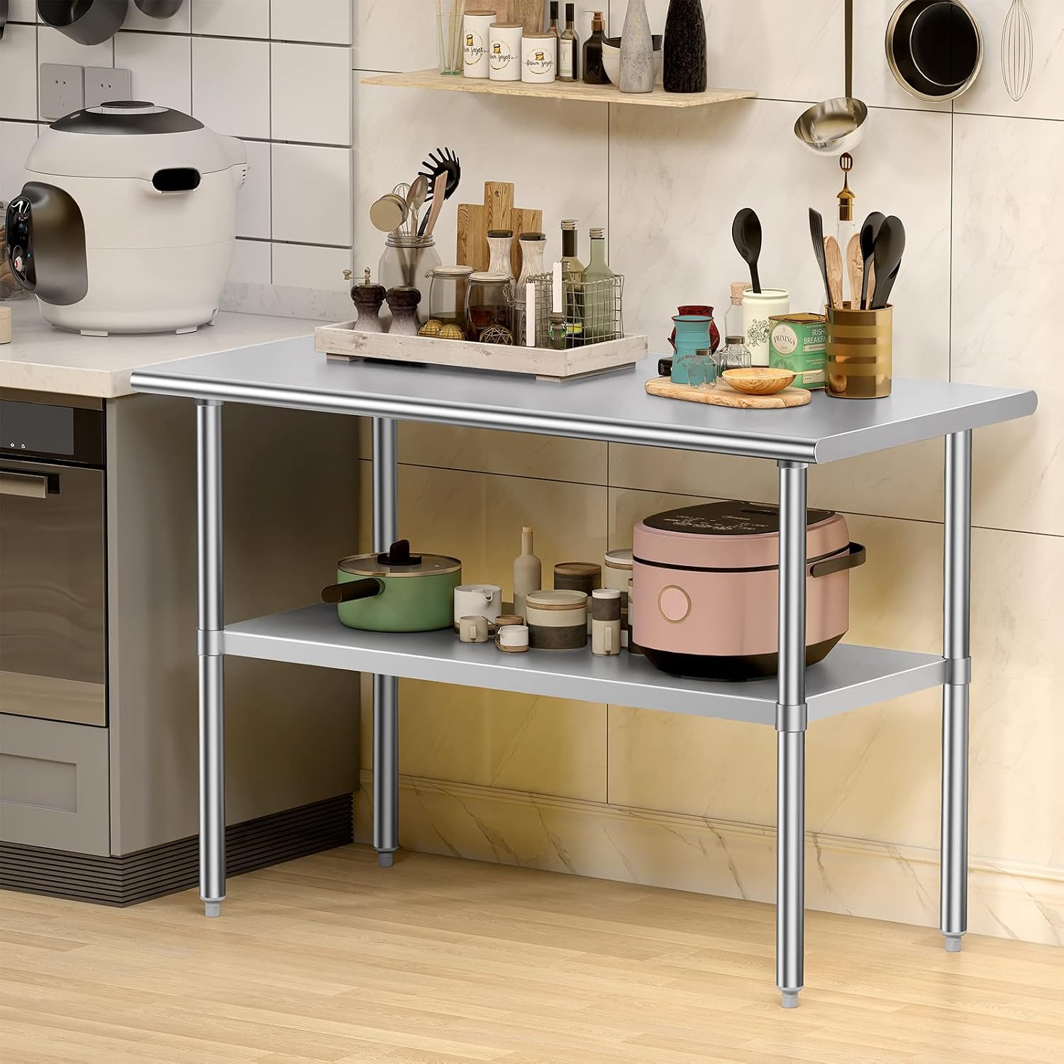 Thumbnail 4 de Atronor AT301 Stainless Steel Prep Table, 24 x 48 Inches, Adjustable Shelf