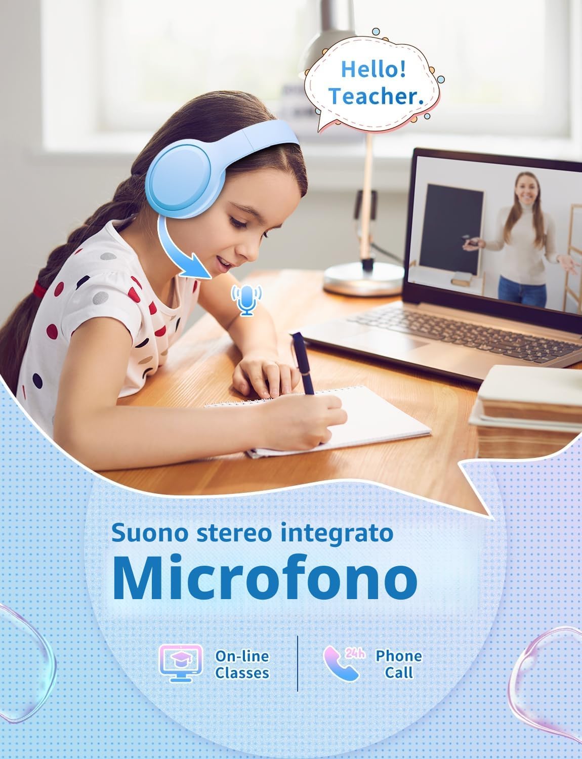Detalle 2 de Xunpuls Cuffie Bluetooth Bambini 10h