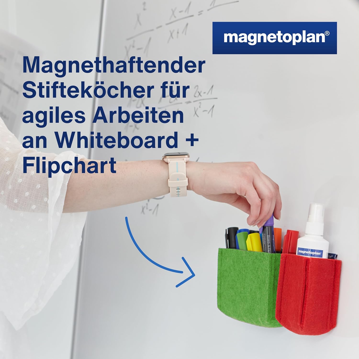 Detalle de magnetoplan magnetoTray ecoAware Gr�n – magnetischer Schreibtisch-Organizer aus 100% recyceltem PET-Filz