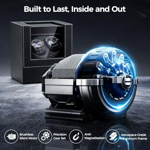 Thumbnail 3 de Kalawen Latest Automatic Watch Winder (Double) – Dust-Proof Box with Quiet Motor