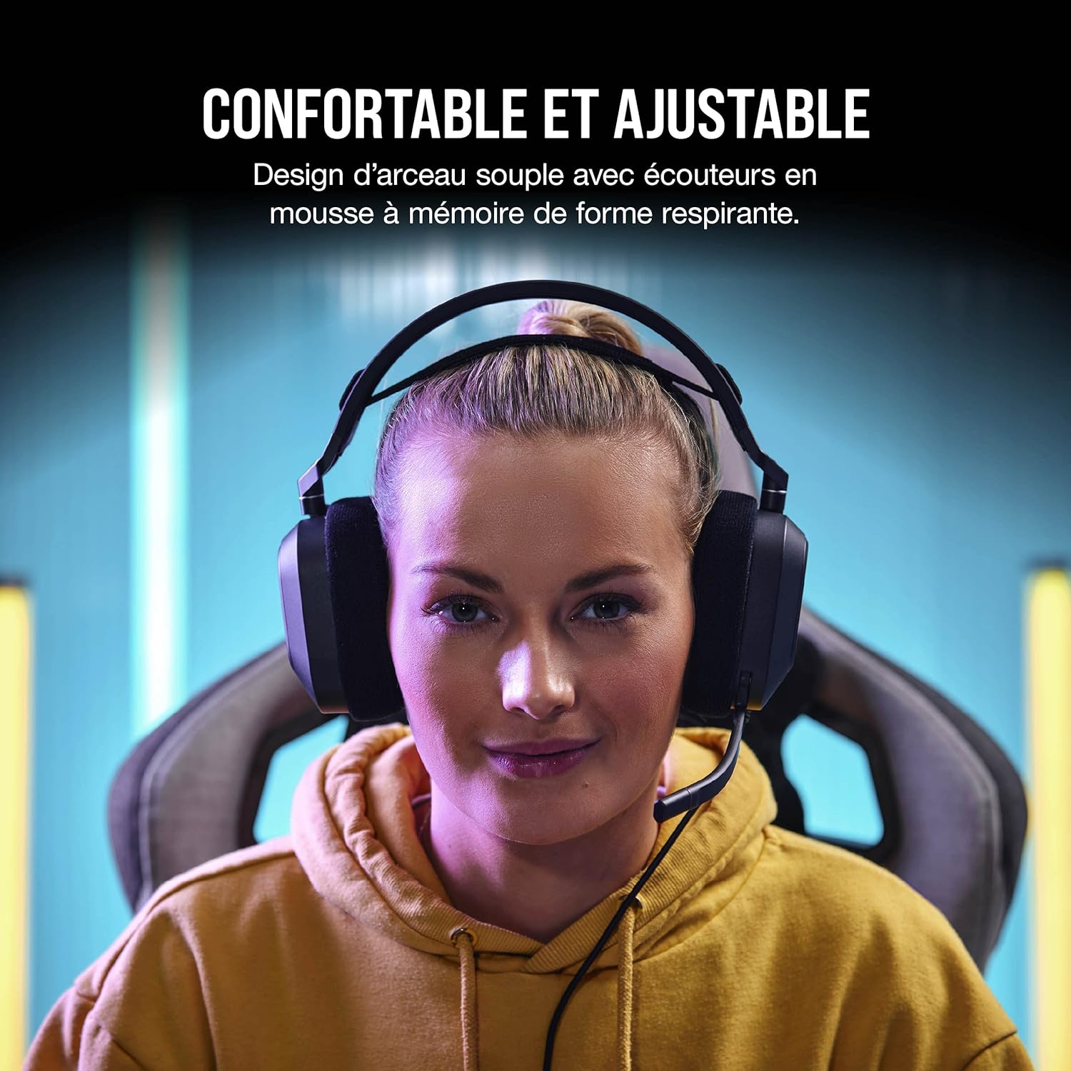 Thumbnail 3 de Corsair HS80 RGB USB : casque gaming premium avec Dolby Son Surround 7.1 et micro omnidirectionnel