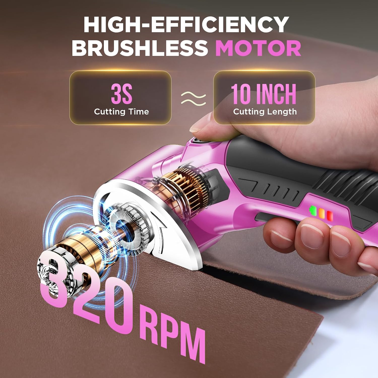 Thumbnail 5 de Aecorbir SM-5001 Cordless Electric Scissors, 4V, 3,000mAh, LED, Pink