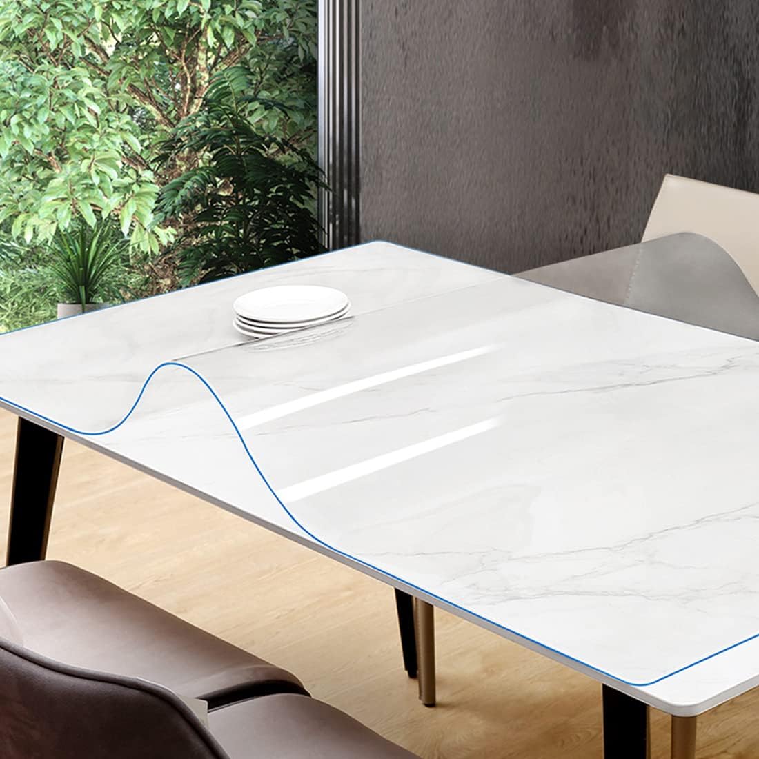 Thumbnail 5 de VeeCano 30x60 Inch Clear Table Cover Protector: Thick PVC Shield for Dining, Desk, and More