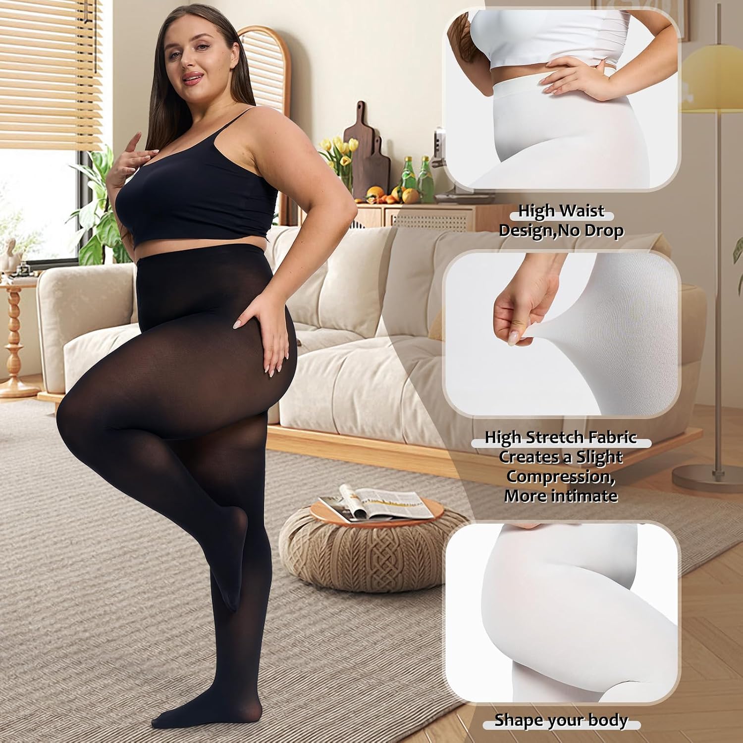 Detalle de UISLII Plus-Size Tights 80D