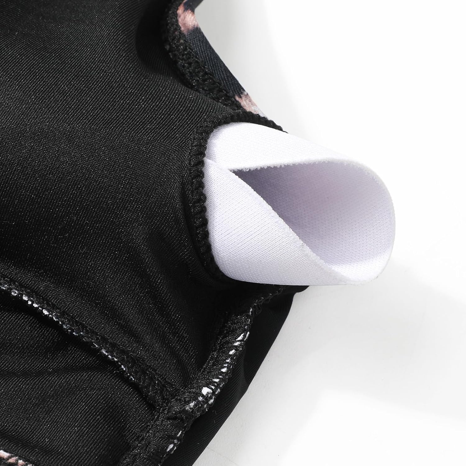 Detalle de Adigaber Damen Zweiteiliger Badeanzug mit V-Ausschnitt und Überkreuz-Design – Bauchkontrolle und Blumenmuster