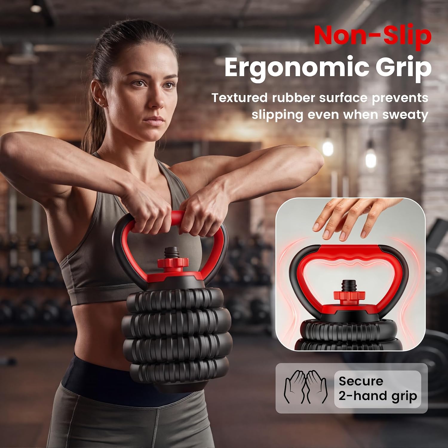 Detalle 2 de SAUVOO Adjustable Dumbbell Set, 90 lb