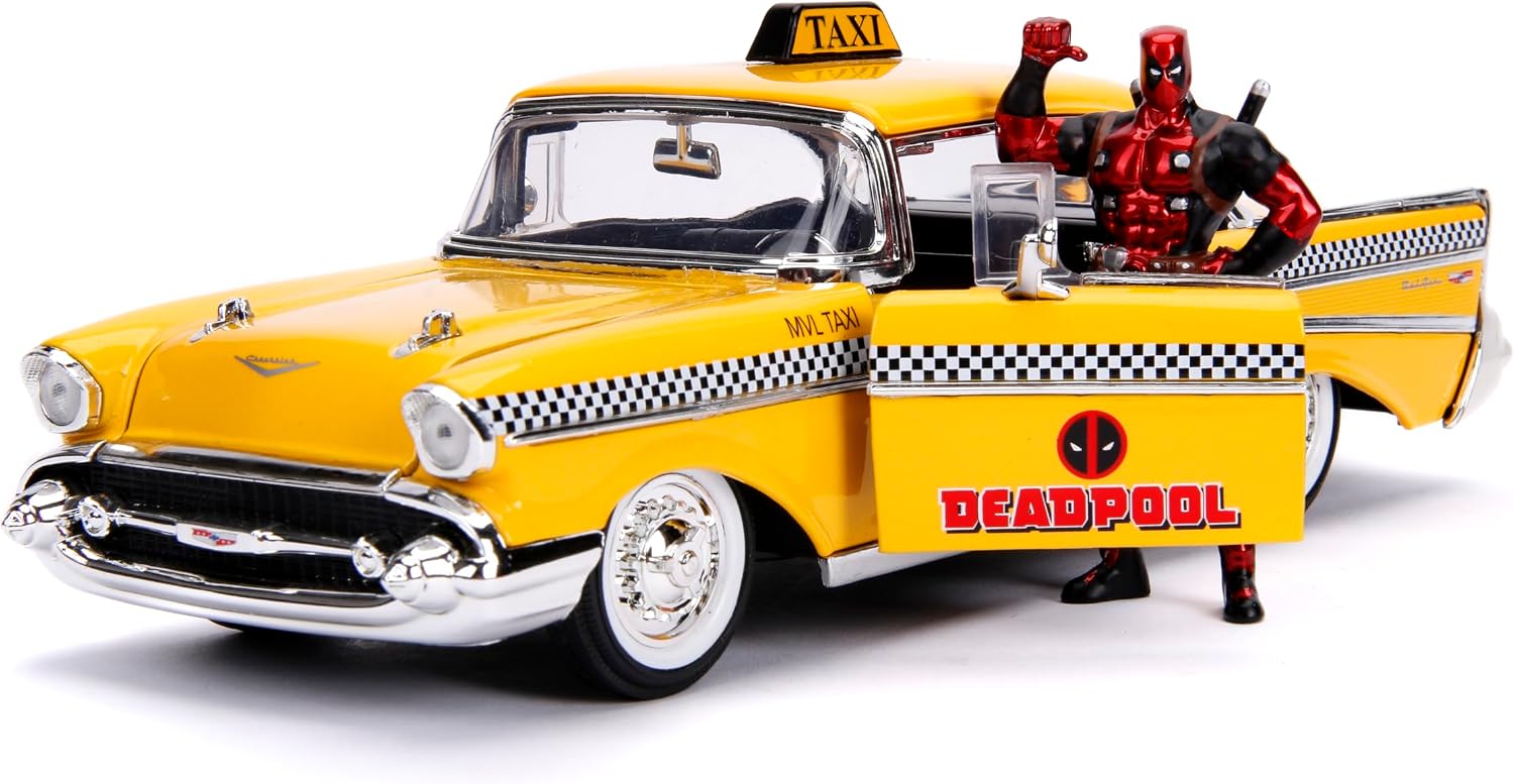 Detalle de ジャダトイズ マーベル デッドプール メタルズ 1:24 ダイキャストミニカーセット 1957 シボレー・ベル・エアー
