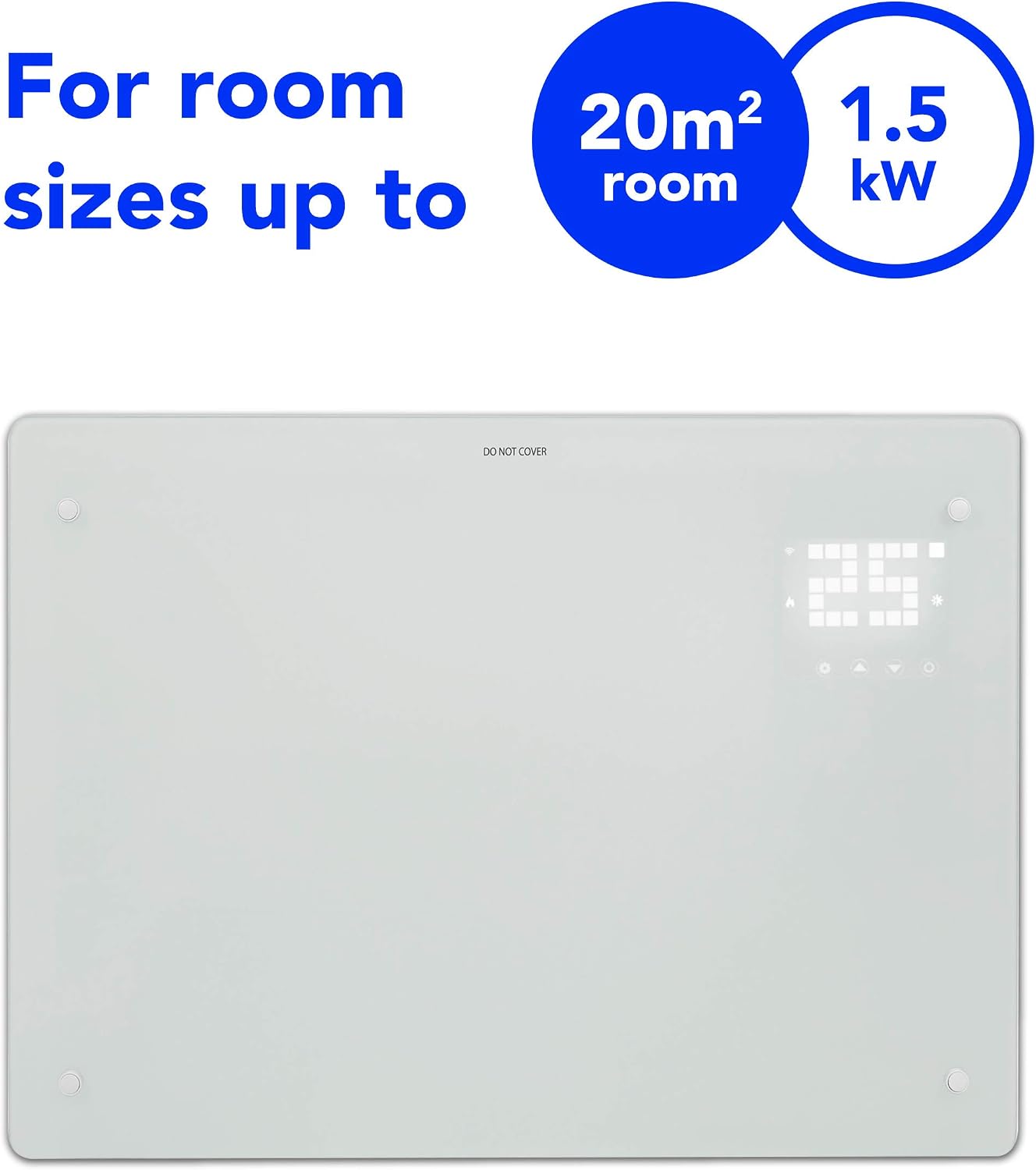 Detalle de Devola DVPW1500WH Smart Glass Panel Heater 1500W