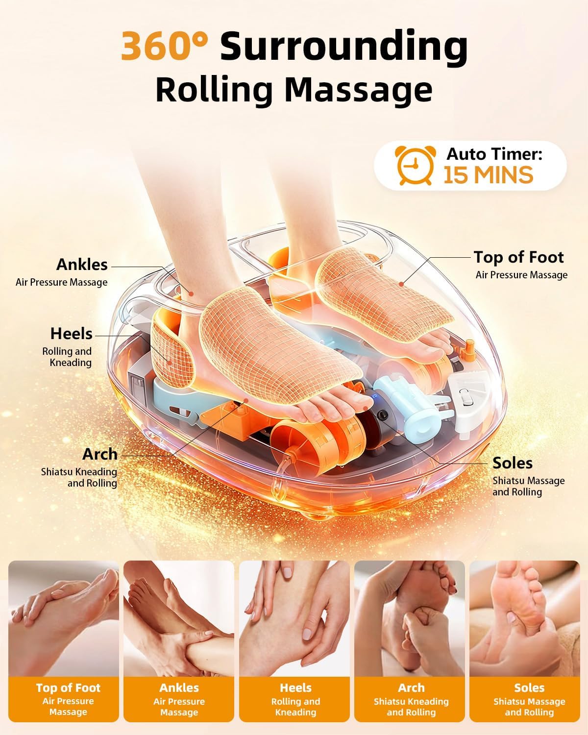 Detalle de Ohiele Foot Massager with Heat and Shiatsu (Remote)