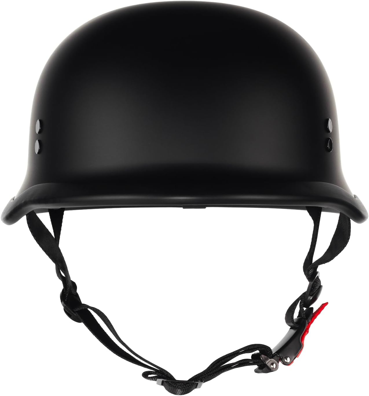Detalle de Crown Racing German-Style Half Motorcycle Helmet (Model-308) — DOT Approved Open Face Retro Helmet, Matte Black